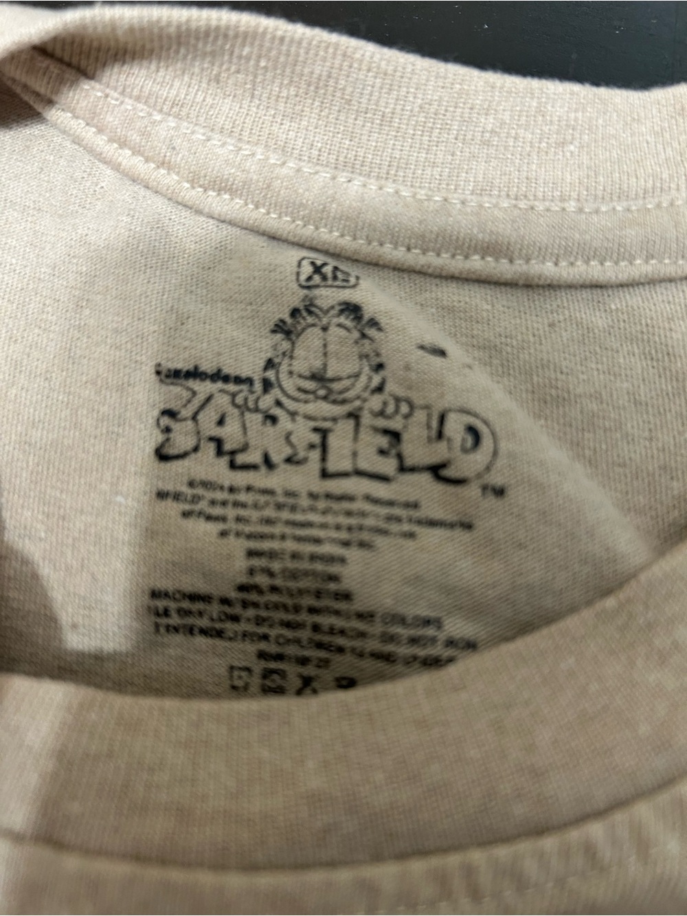 Graphic Tee with Colorful Cartoon Print - Tan - Picture 4 of 4